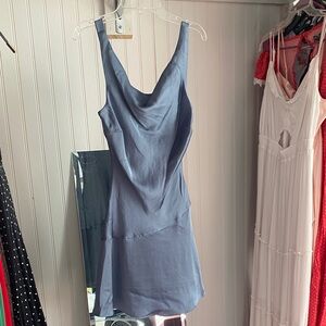 wild fable Light Blue Satin Cowl Neck Slip Dress